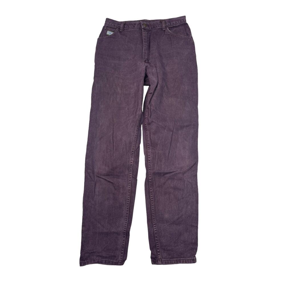 Wrangler VTG 80s Ultra High Waisted Tapered Straight Mom Jeans Purple Womens 14